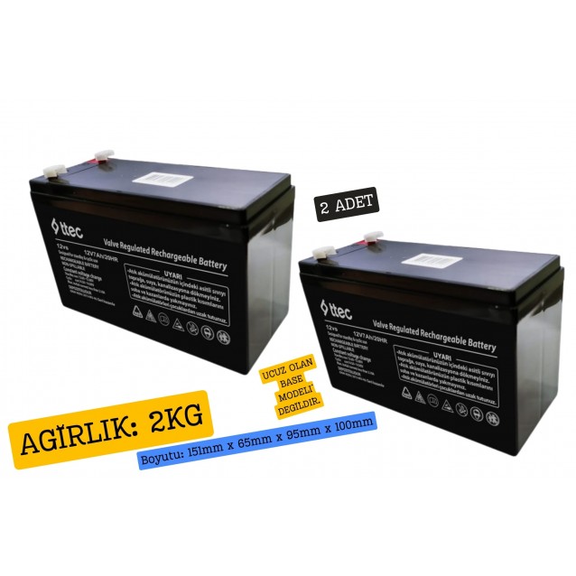 TTEC 12V 7A Yüksek Gramaj 2KG Kuru Bakımsız Akü 2 ADET TTEC 12V 7A Yüksek Gramaj 2KG Kuru Bakımsız Akü 2 ADET
